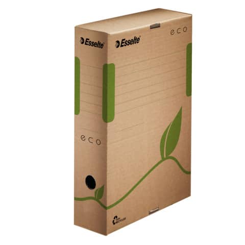 Scatola archivio Esselte ECOBOX dorso 8 cm avana/verde 8x23,3x32,7 cm 623916